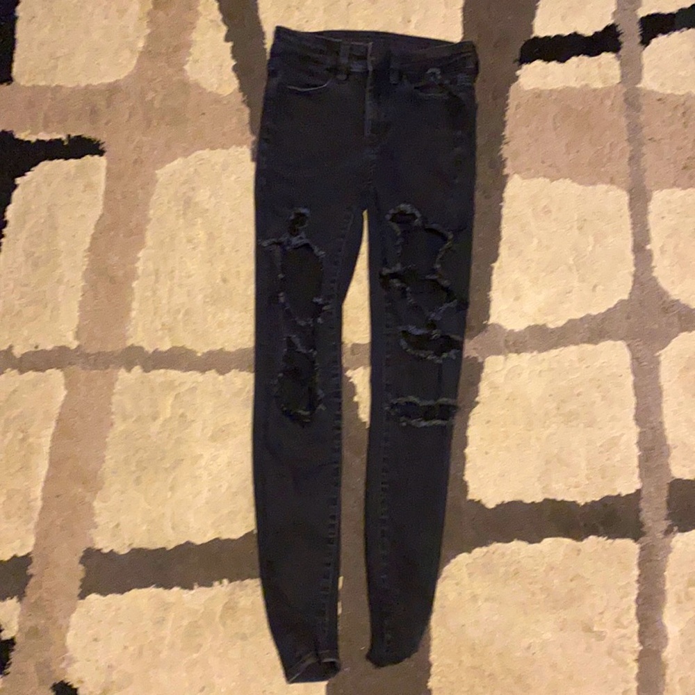 Black American eagle ripped jeans